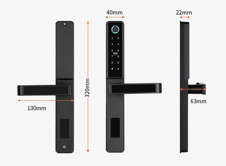 Waterproof Keyless Fingerprint  Smart Door Lock