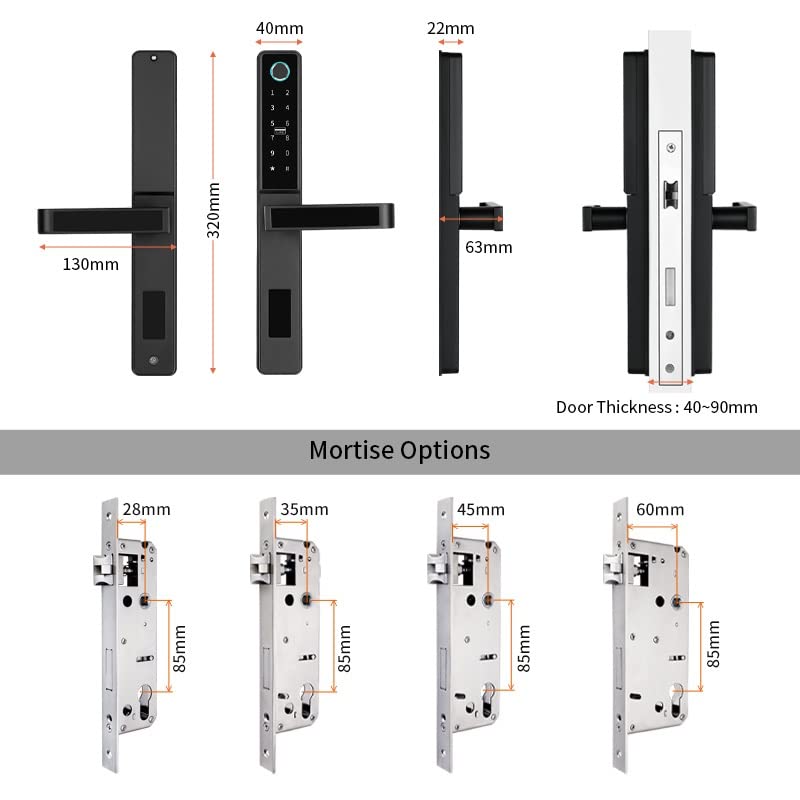 Waterproof Keyless Fingerprint  Smart Door Lock