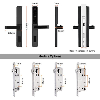 Waterproof Keyless Fingerprint  Smart Door Lock
