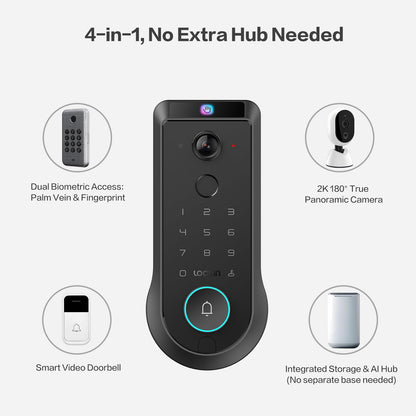 Smart Lock with 2K 180° Camera