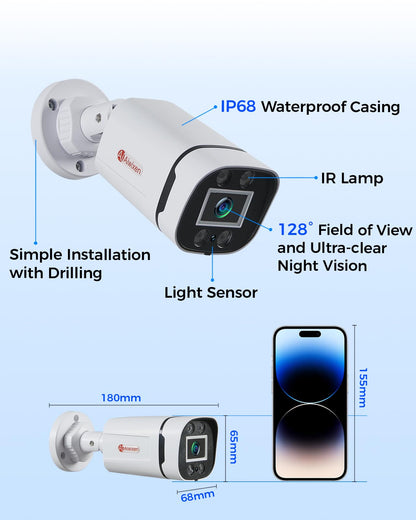 5MP 2k HD Wired Security Camera