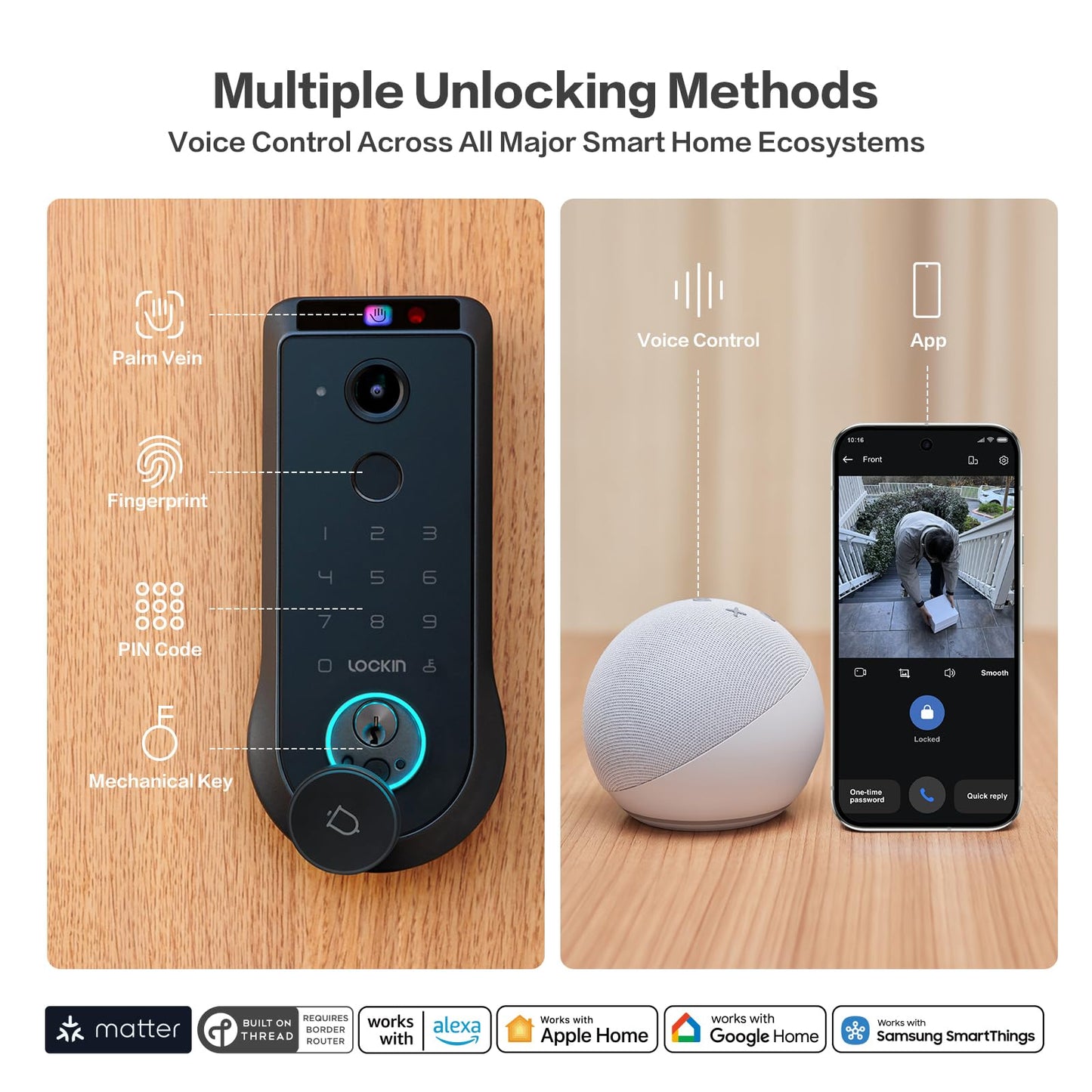 Smart Lock with 2K 180° Camera