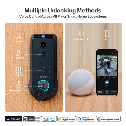 Smart Lock with 2K 180° Camera