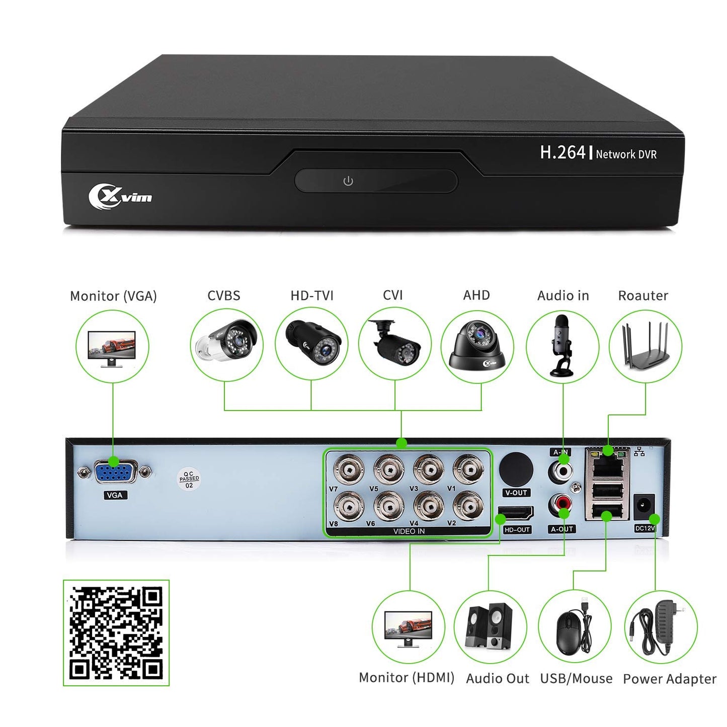 8CH 1080P Home Security Camera System